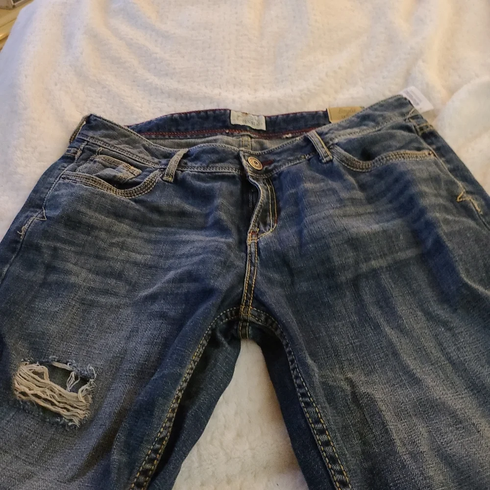 Aeropostale S 13 / 14 Dark Blue Distressed 💙 Denim Bayla Skinny 👖 - Picture 5 of 13